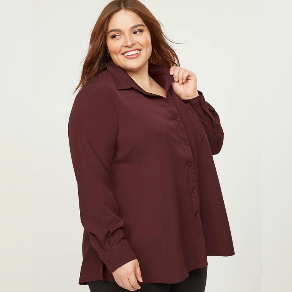 Lane Bryant Soft Button-Front Shirt NWT
